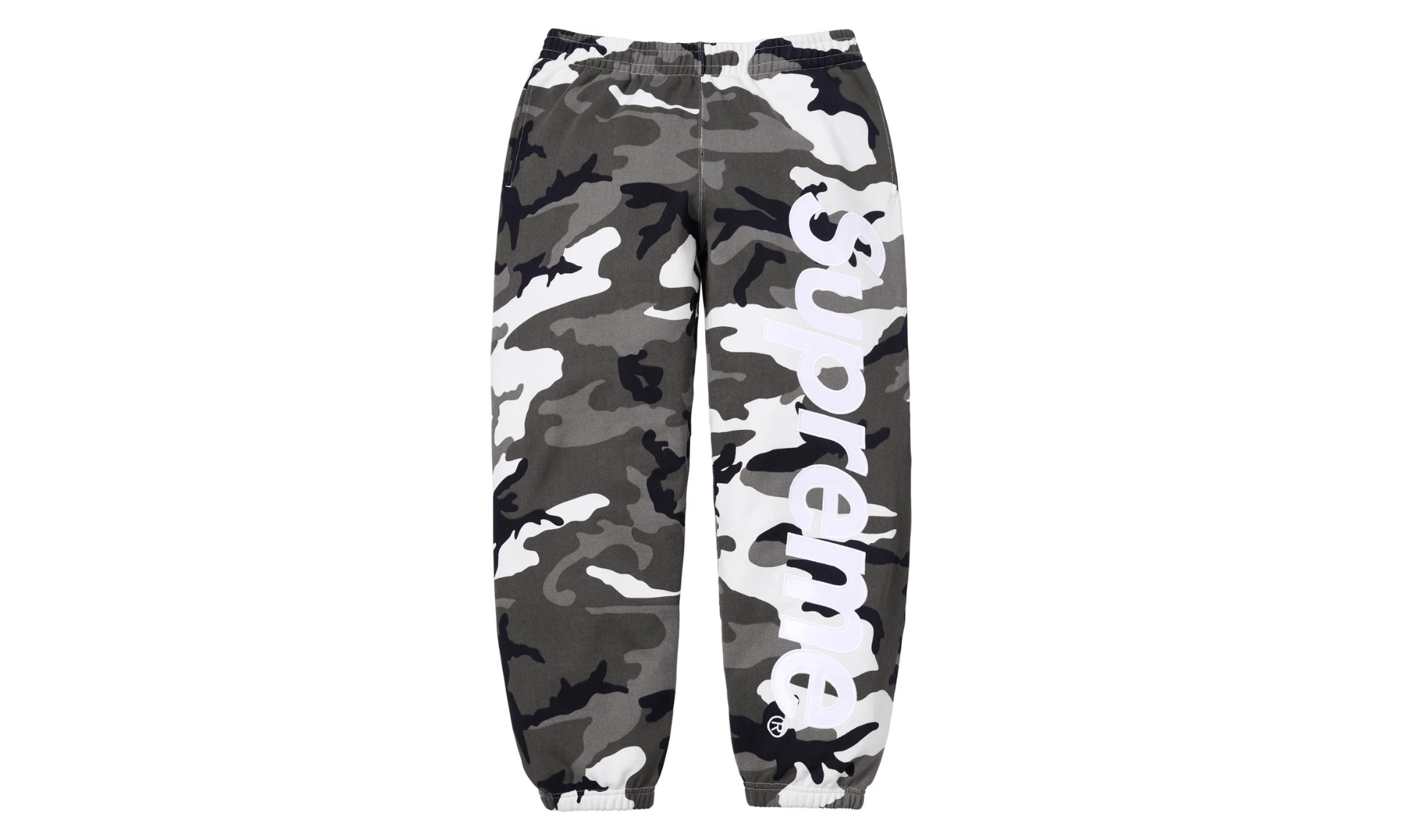 Supreme Satin Applique Sweatpant Snow Camo