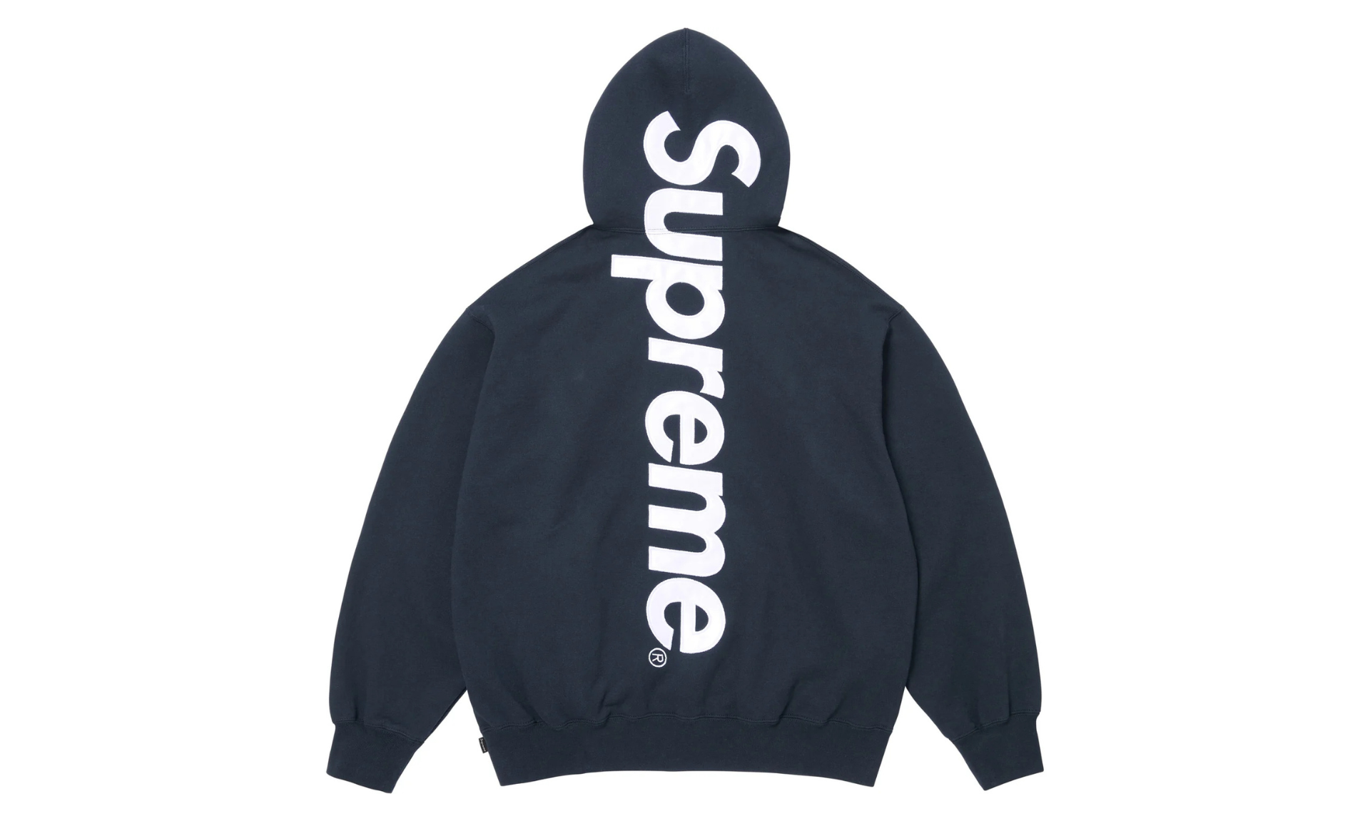 Supreme Satin Applique Hooded Sweatshirt Navy