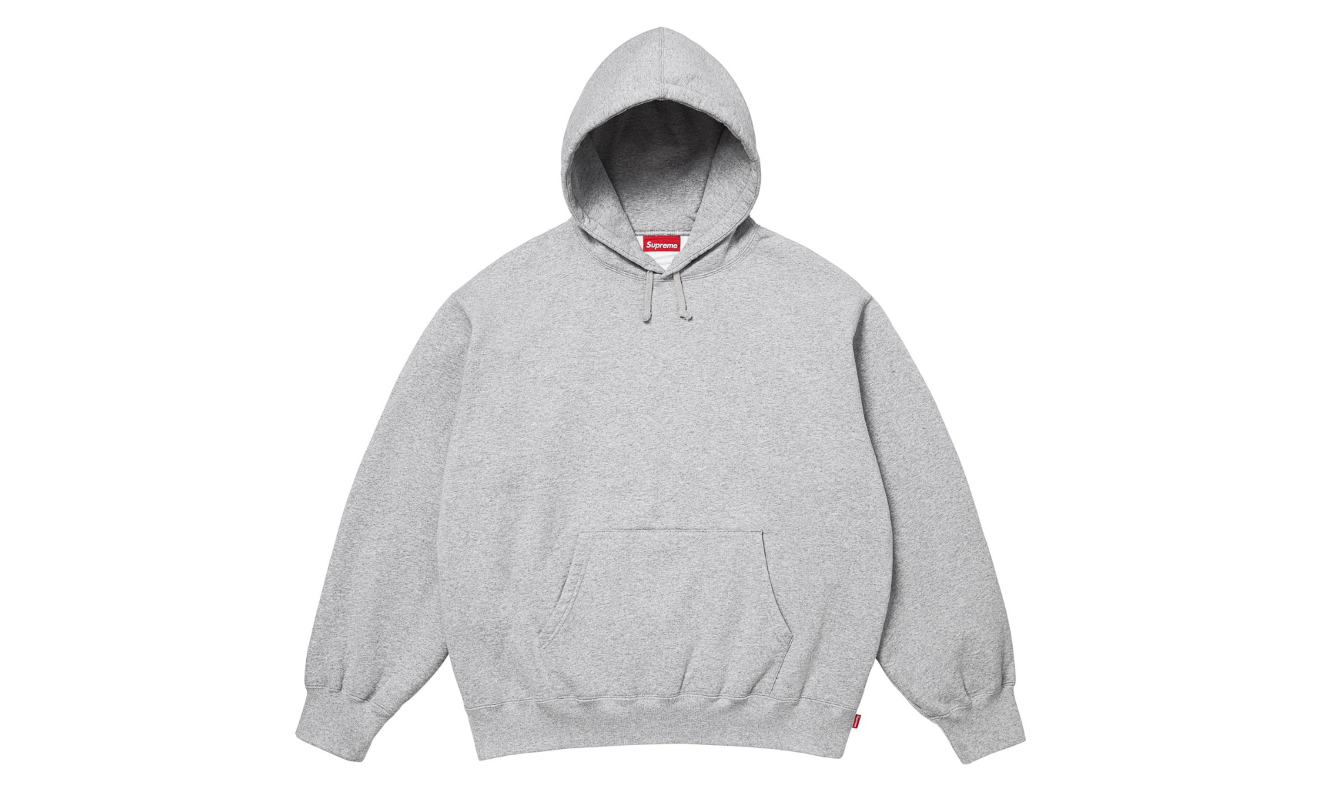 Supreme Satin Applique Hooded Sweatshirt Heather Grey