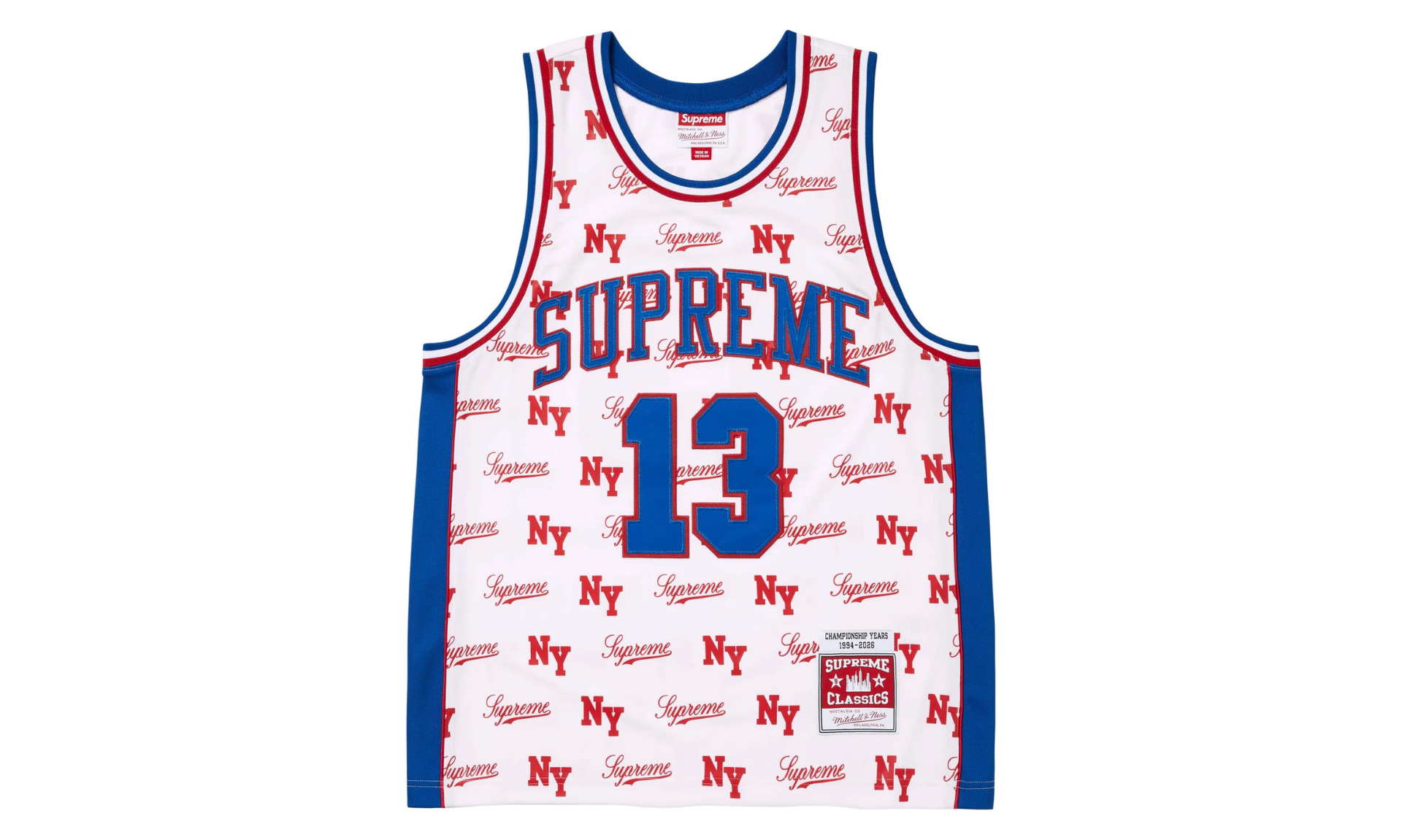 Supreme Mitchell & Ness Monogram Jersey White
