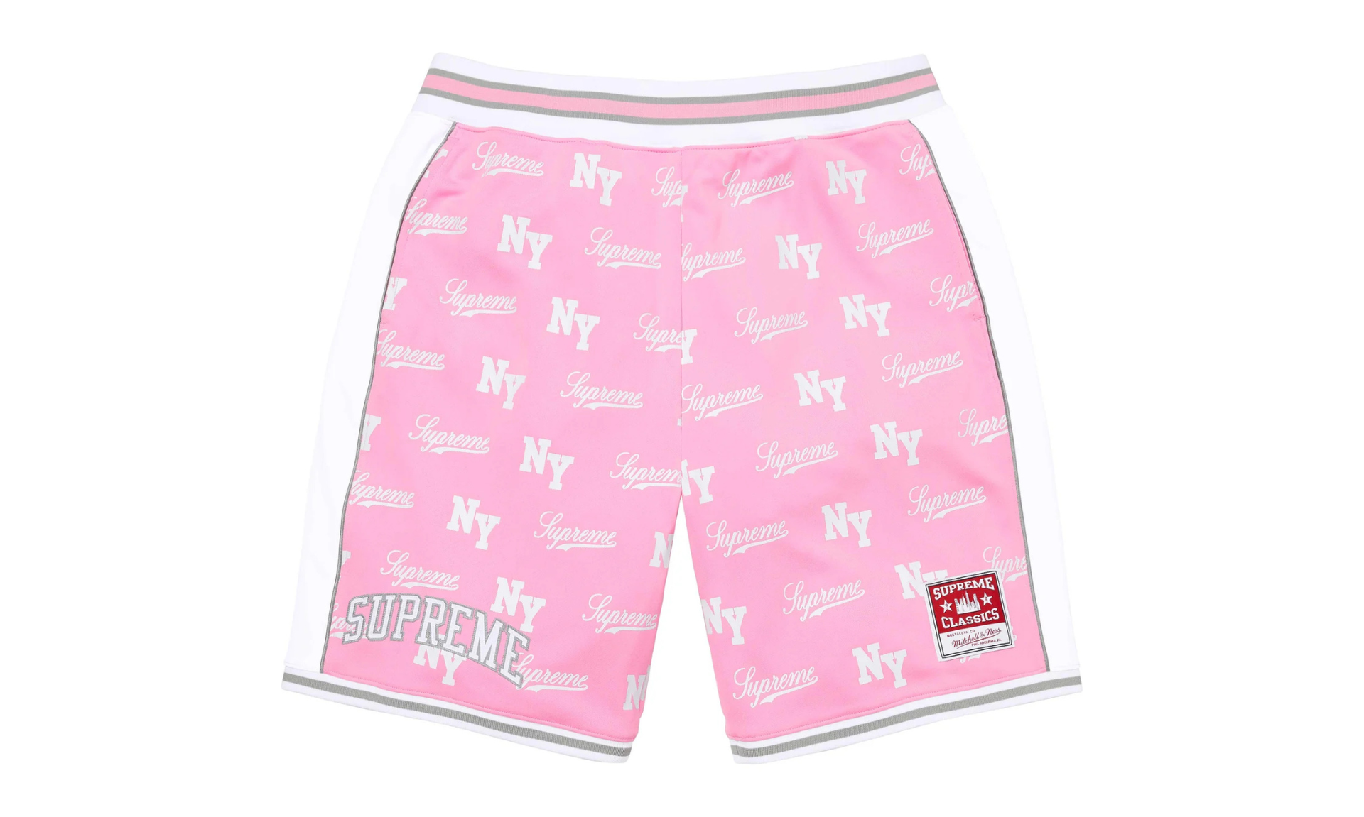 Supreme Mitchell & Ness Monogram Short Pink