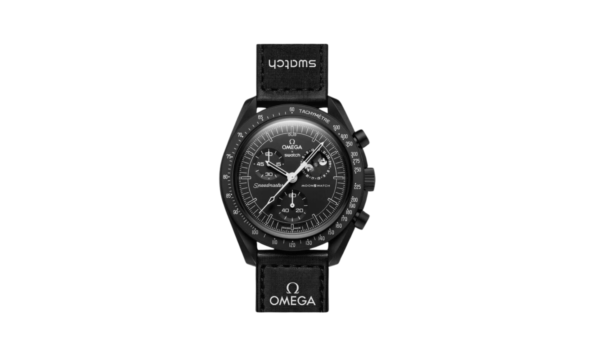 Swatch x Omega Bioceramic Moonswatch Mission To Moonphase Snoopy Black