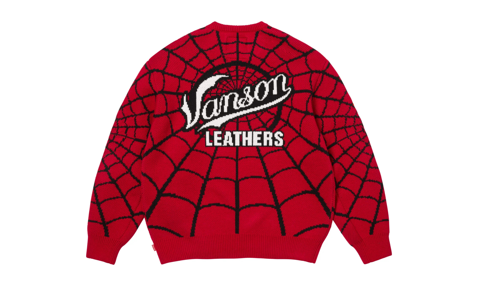Supreme x Vanson Leathers Spider-Man Sweater Red | OVERCEZ