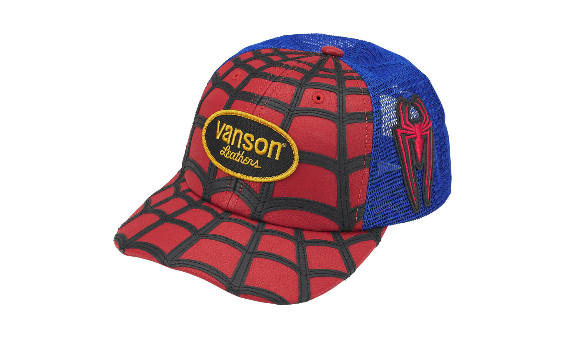 Supreme x Vanson Leathers Spider Man Mesh Back 6 Panel Red