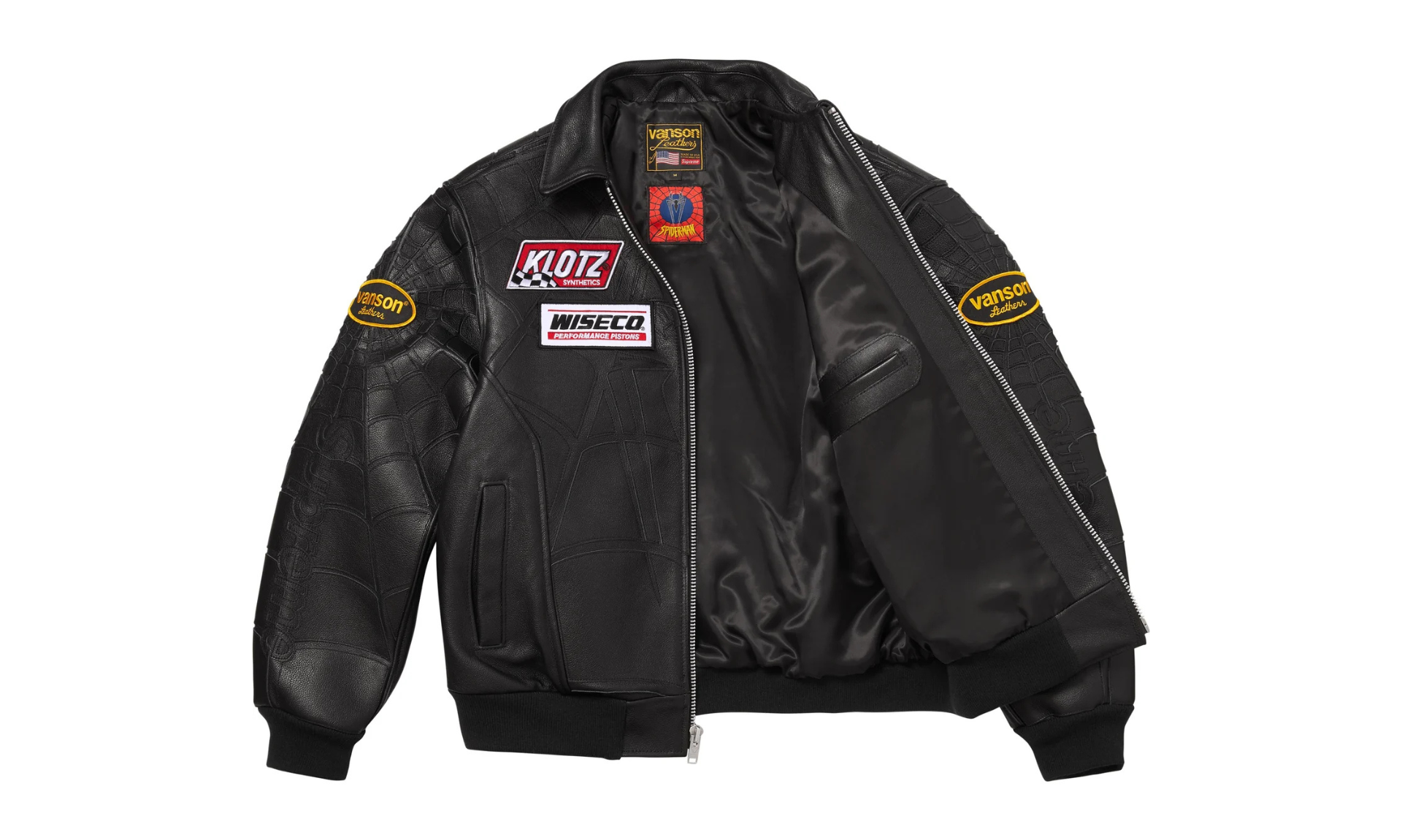 Supreme x Vanson Leathers Spider-Man Jacket Black