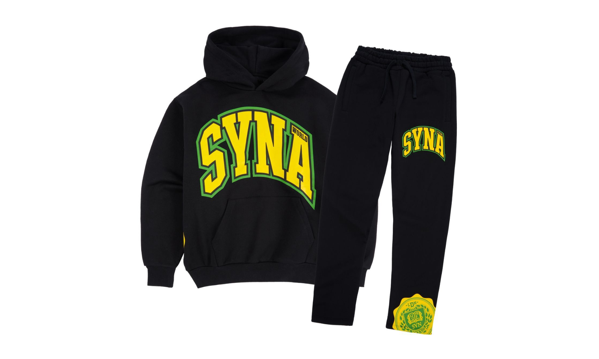 SynaWorld College Hood Tracksuit Black Yellow
