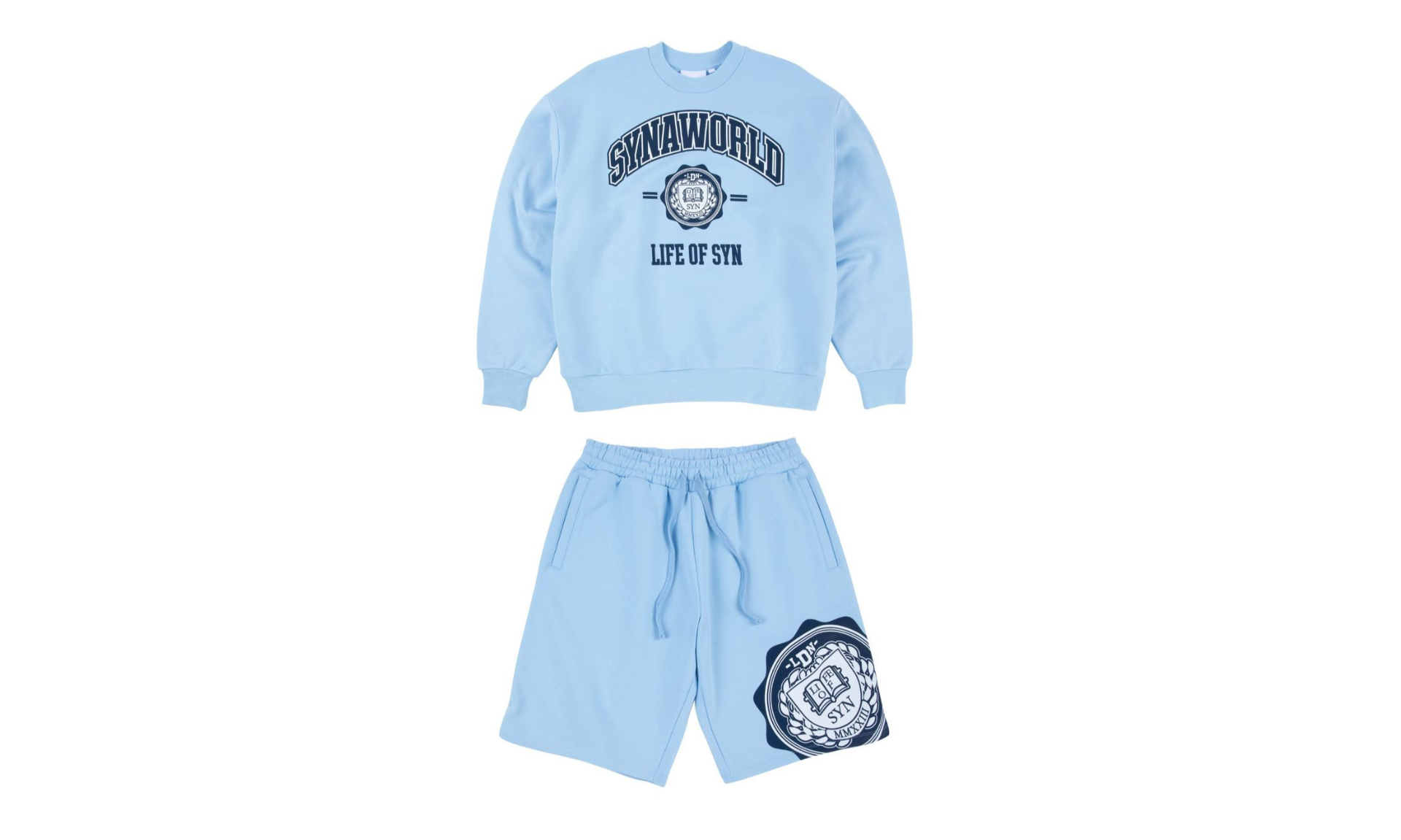 SynaWorld College Crew Short Set Blue | OVERCEZ