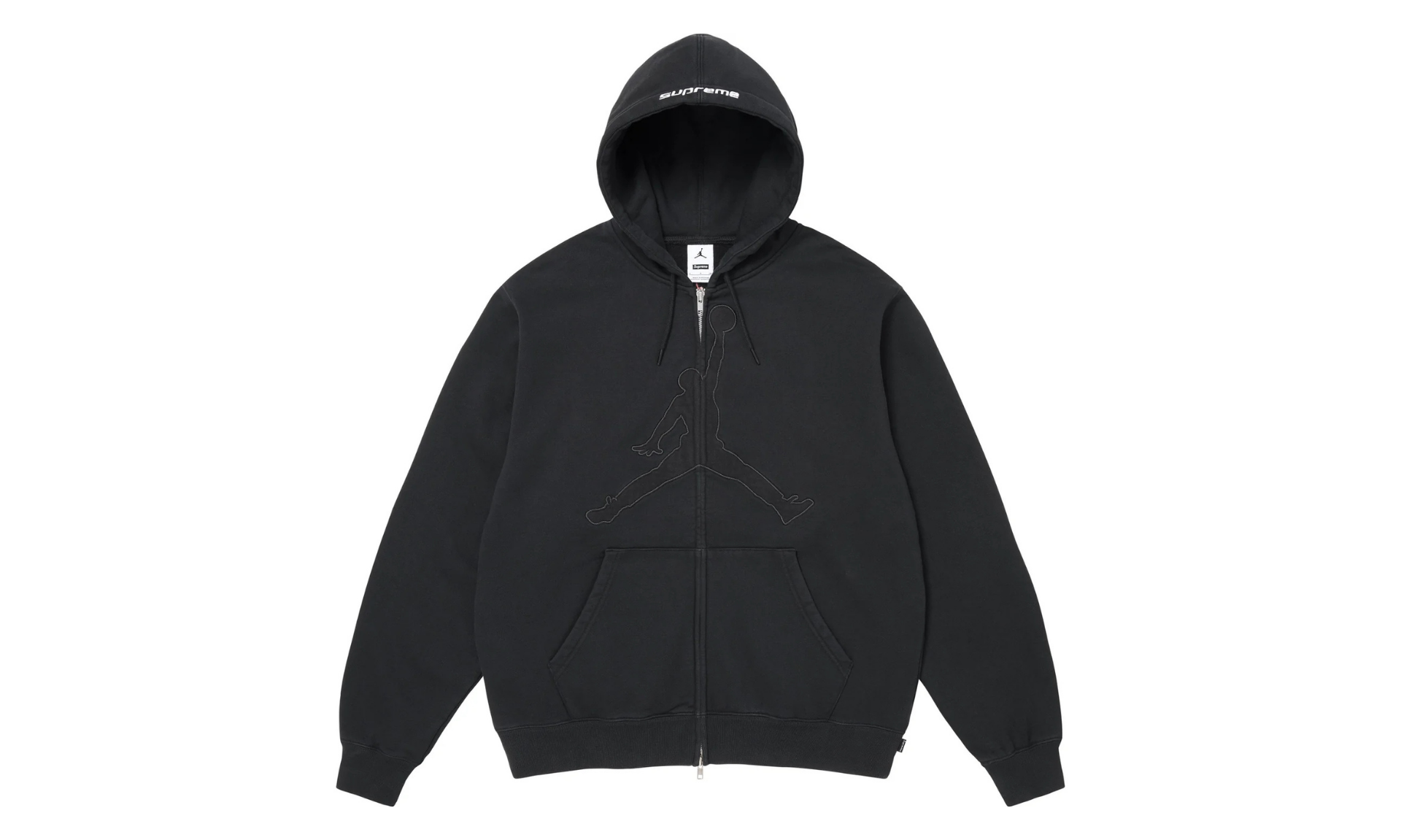 Supreme Jordan Zip Hooded Sweatshirt Black | OVERCEZ