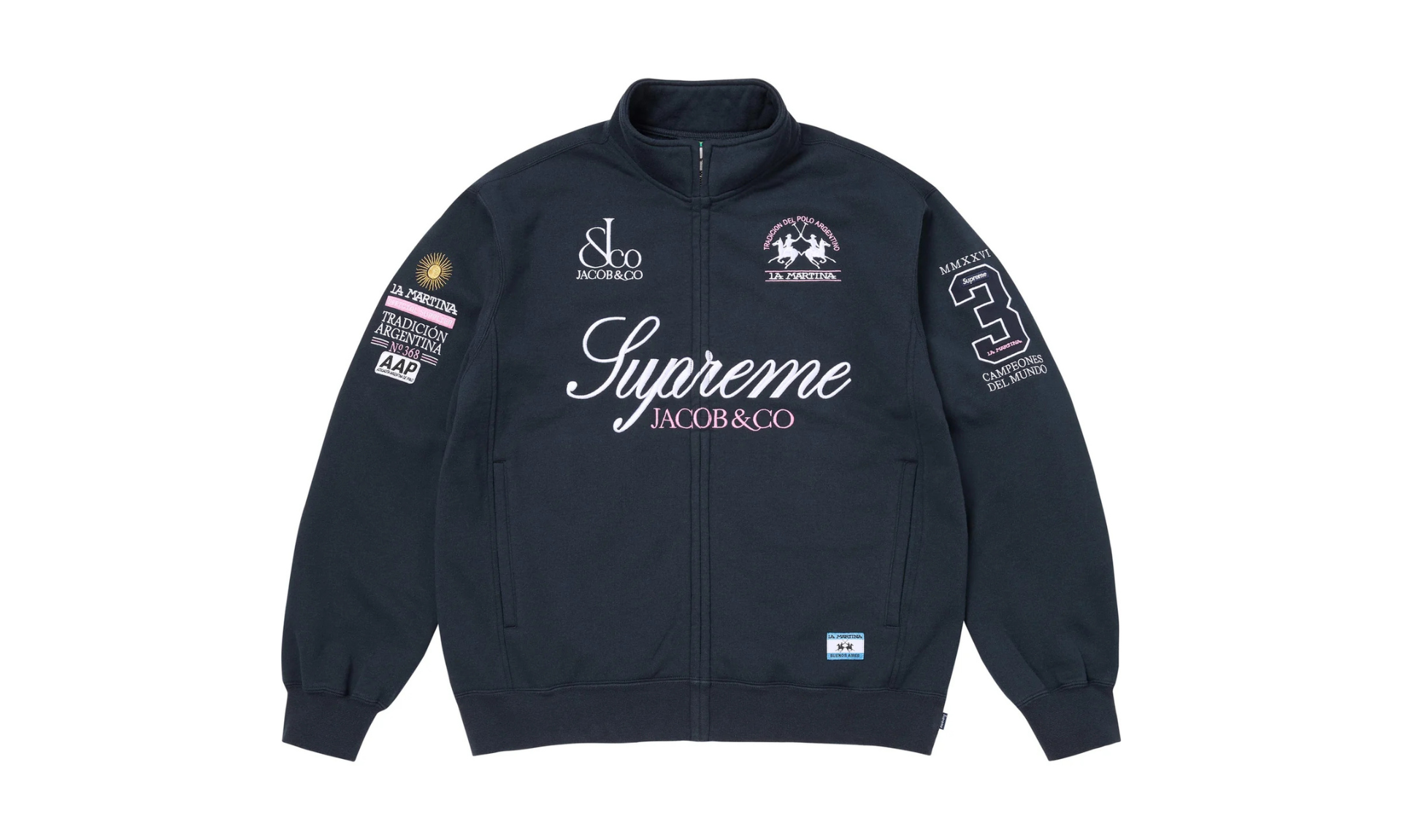 Supreme x La Martina x Jacob & Co Zip Up Sweatshirt Navy
