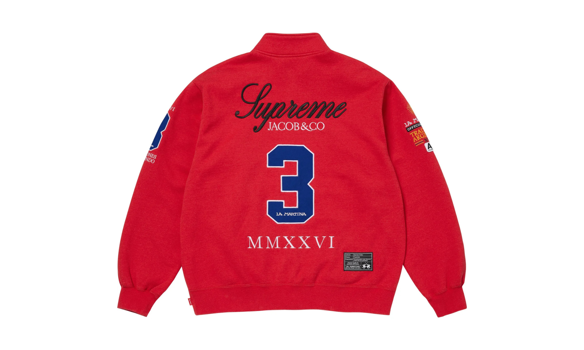Supreme x La Martina x Jacob & Co Zip Up Sweatshirt Red