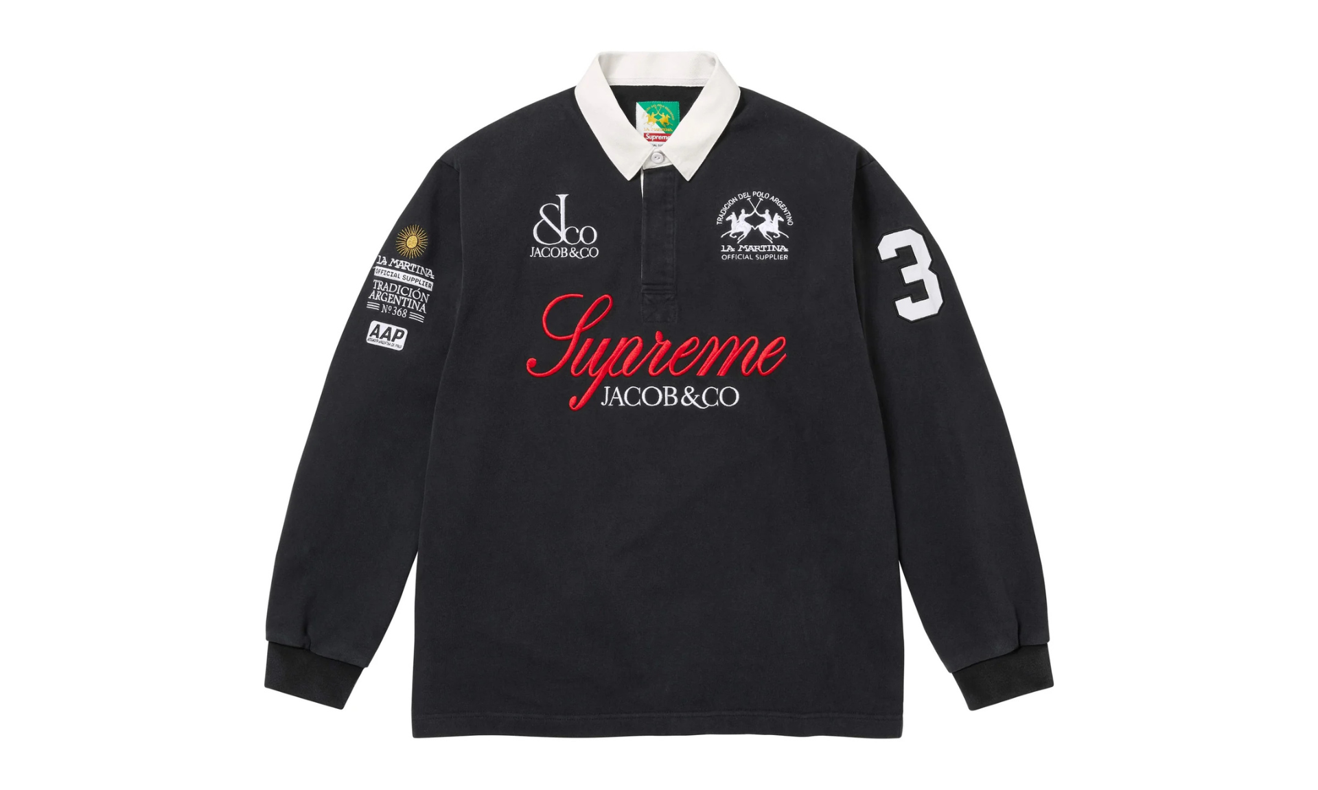 Supreme x La Martina x Jacob & Co Rugby Black
