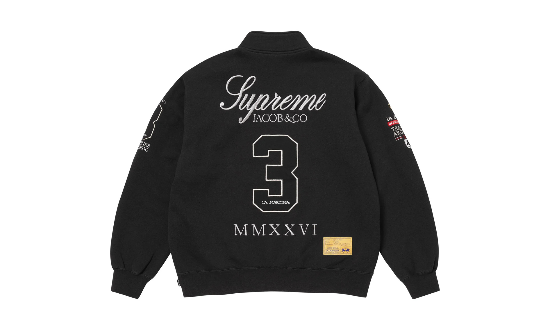 Supreme x La Martina x Jacob & Co Zip Up Sweatshirt Black | OVERCEZ