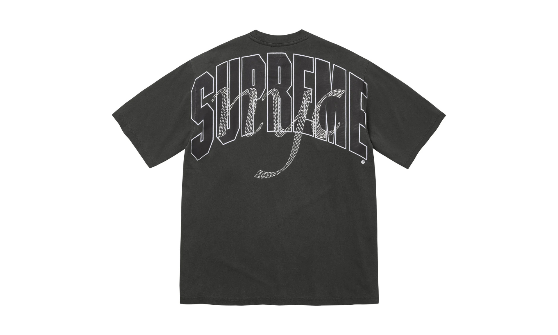 Supreme Rhinestone Script S/S Top Black