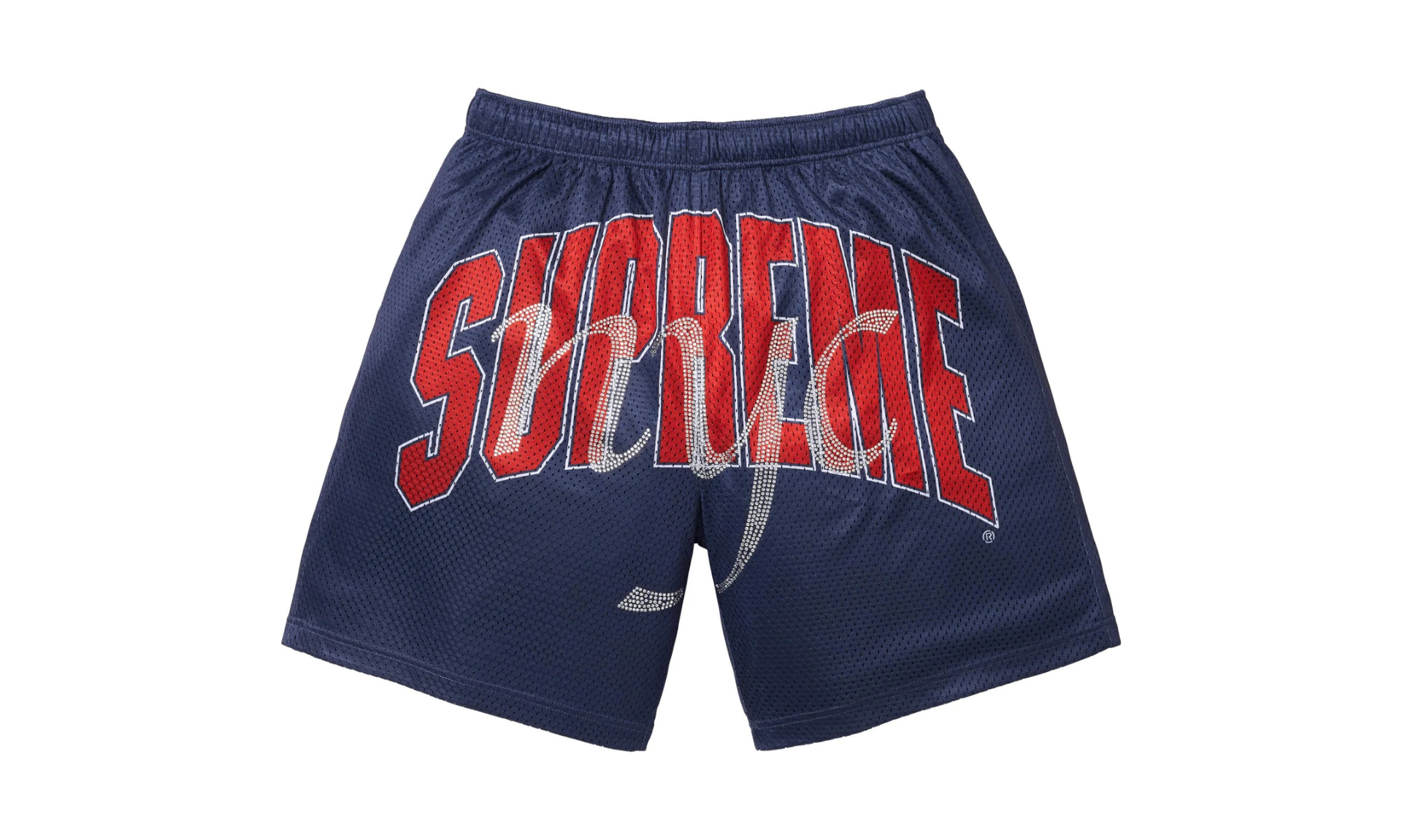 Supreme Rhinestone Mesh Short Navy