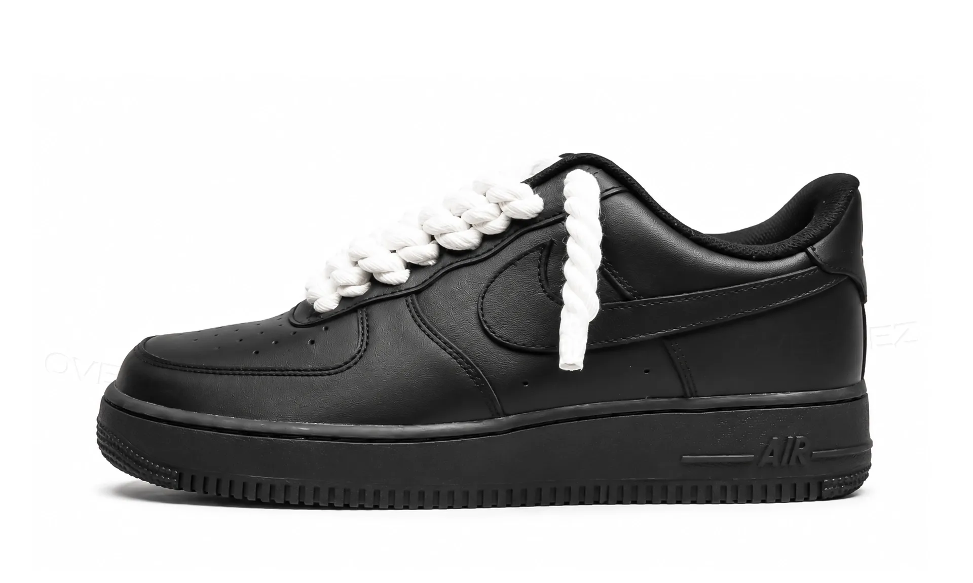 Nike Air Force 1 Low Black Rope Laces White