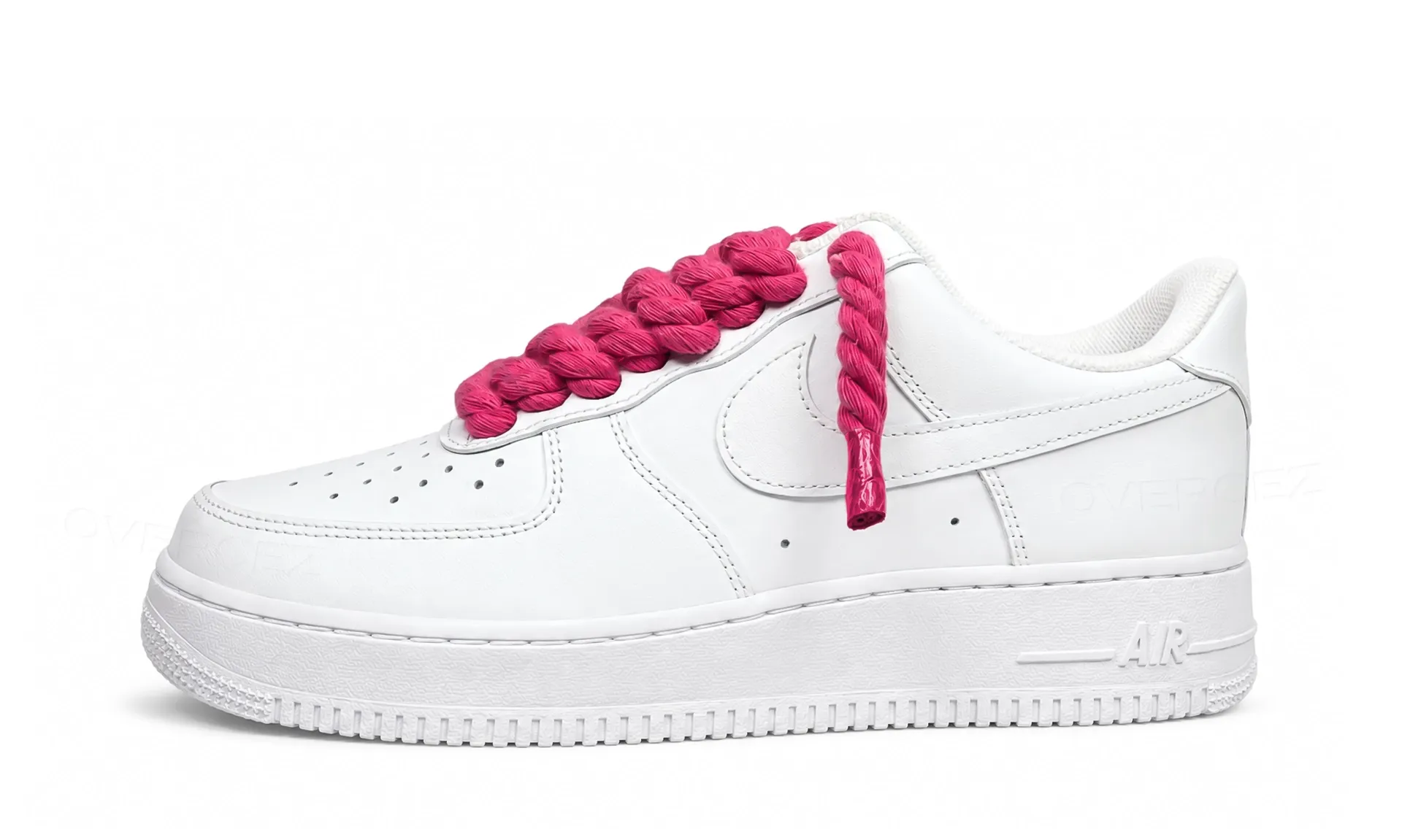 Nike Air Force 1 Low White Rope Laces Dark Pink