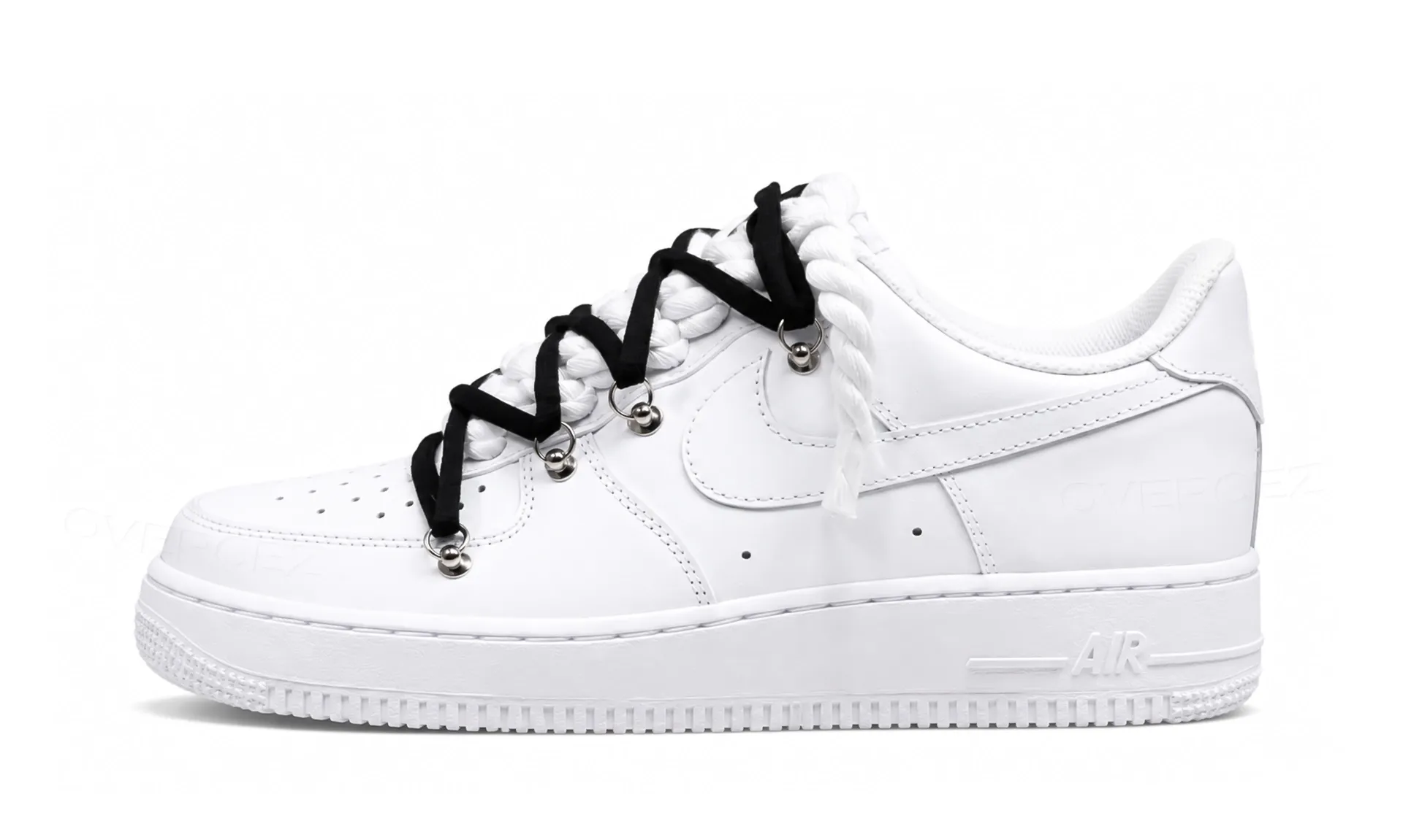 Nike Air Force 1 Low White Double Rope Laces Black